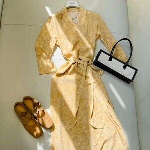 Cortana Macedonian print silk dress